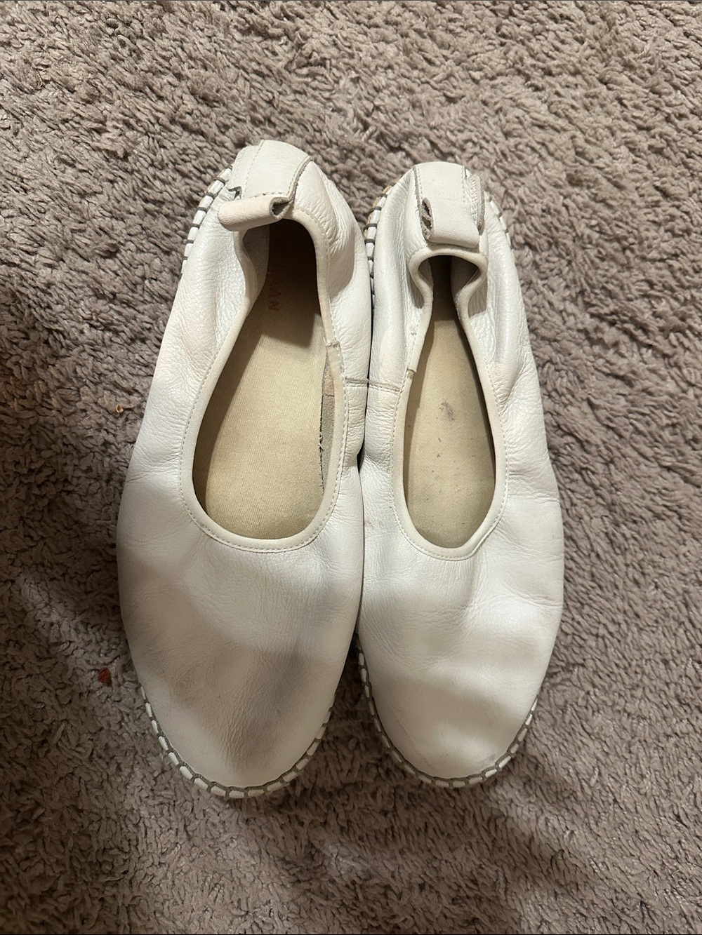 Women’s White Leather Slip-On Ballet Flats Cole Han